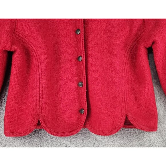 JG Hook Sweater Womens Medium Red Wool Button Up Long Sleeve Vintage Cardigan - Picture 8 of 12